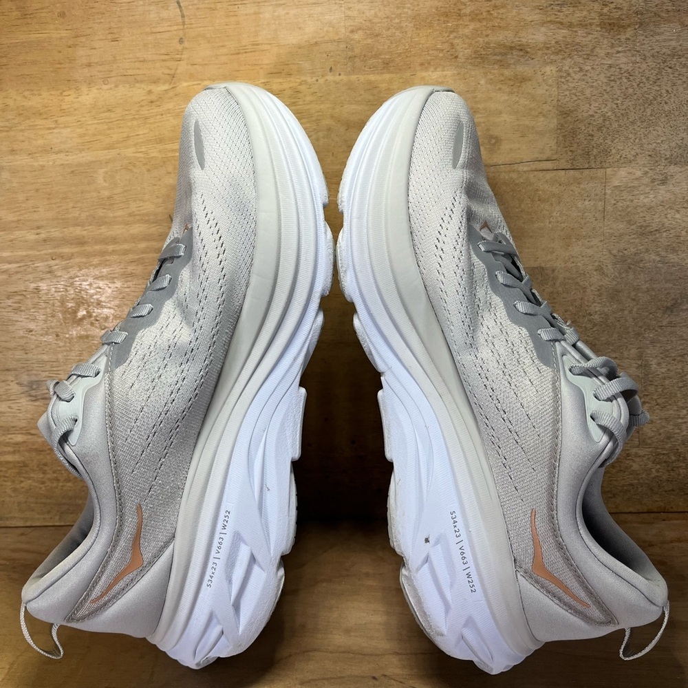 Hoka One One Bondi 8 REFLECTIVE Womens Size 10.5 Running Shoes Sneakers Gray - Picture 6 of 13